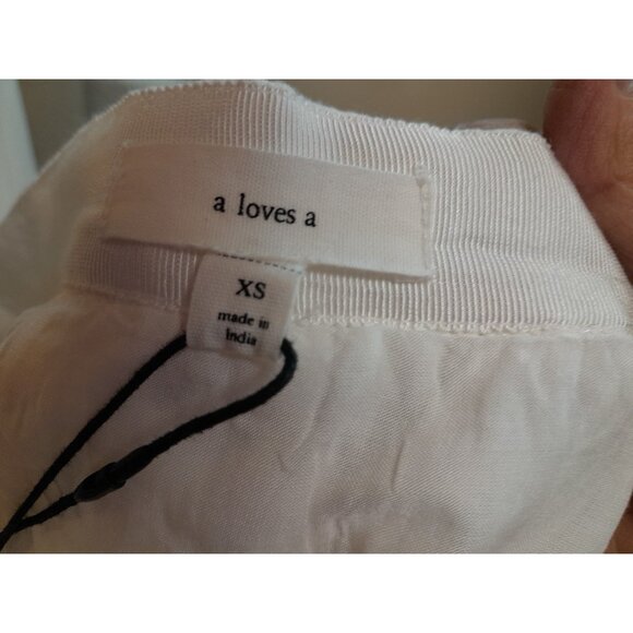 New Size XS 100% Linen Pleated Academia Preppy Coquette Mini Skater Skirt White - Picture 4 of 7